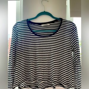 Pull&Bear striped black and white long sleeve